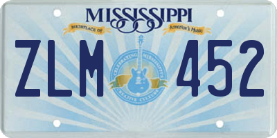MS license plate ZLM452