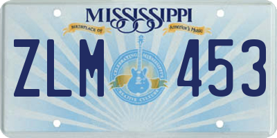 MS license plate ZLM453
