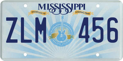 MS license plate ZLM456