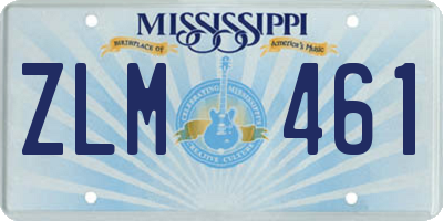 MS license plate ZLM461