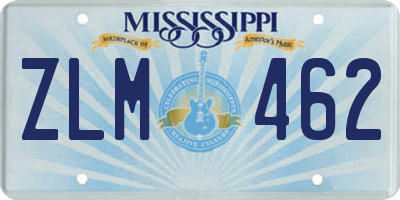 MS license plate ZLM462
