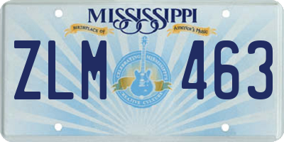 MS license plate ZLM463
