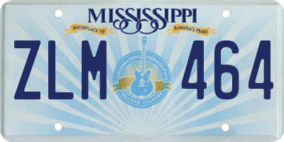 MS license plate ZLM464