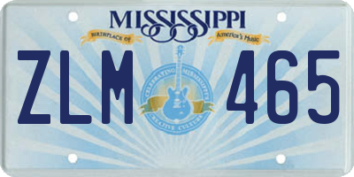 MS license plate ZLM465