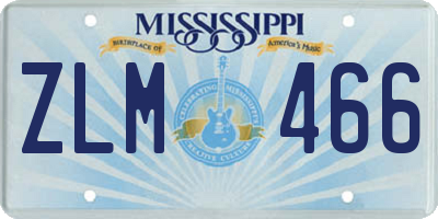 MS license plate ZLM466