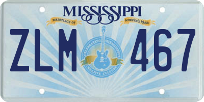 MS license plate ZLM467