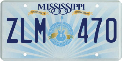 MS license plate ZLM470