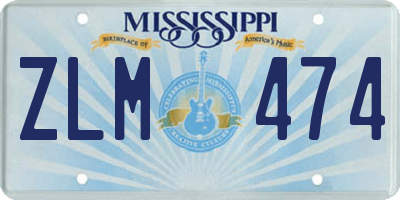 MS license plate ZLM474