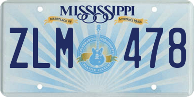 MS license plate ZLM478