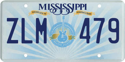 MS license plate ZLM479