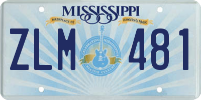 MS license plate ZLM481