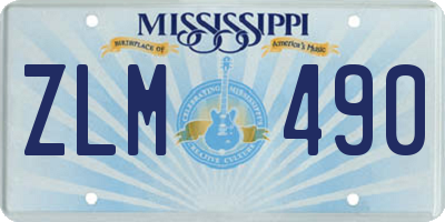 MS license plate ZLM490