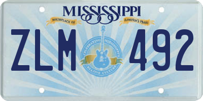 MS license plate ZLM492