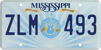 MS license plate ZLM493
