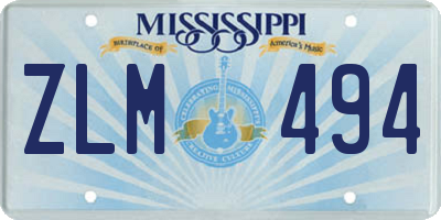 MS license plate ZLM494