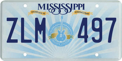 MS license plate ZLM497