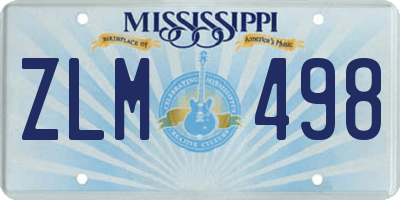 MS license plate ZLM498