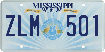 MS license plate ZLM501