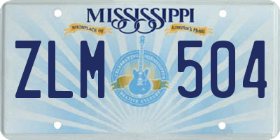 MS license plate ZLM504