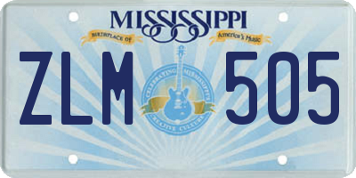 MS license plate ZLM505