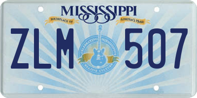 MS license plate ZLM507