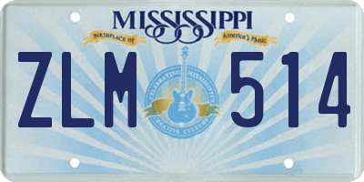MS license plate ZLM514