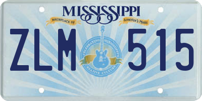 MS license plate ZLM515