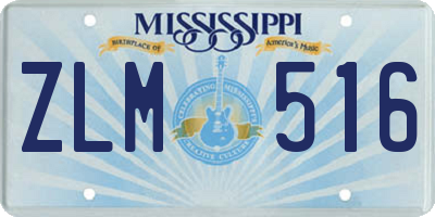 MS license plate ZLM516
