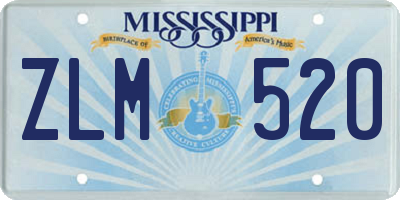 MS license plate ZLM520