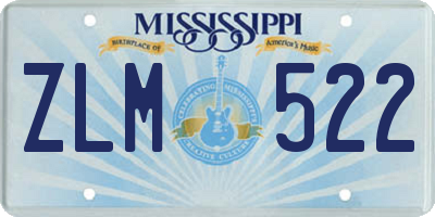MS license plate ZLM522
