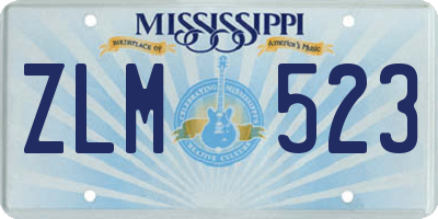 MS license plate ZLM523