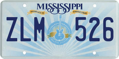 MS license plate ZLM526