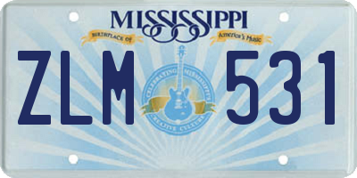 MS license plate ZLM531