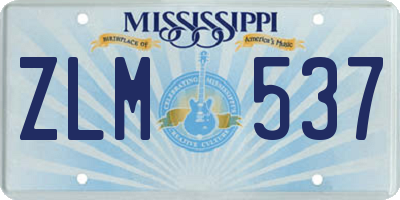MS license plate ZLM537