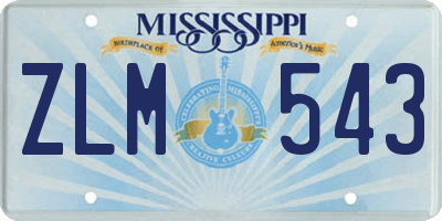 MS license plate ZLM543