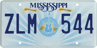 MS license plate ZLM544