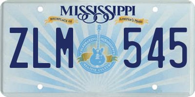 MS license plate ZLM545