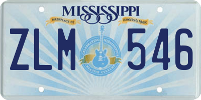 MS license plate ZLM546