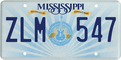 MS license plate ZLM547