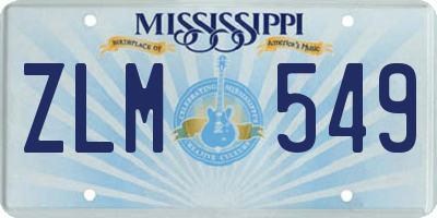MS license plate ZLM549