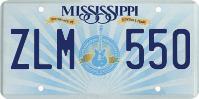MS license plate ZLM550