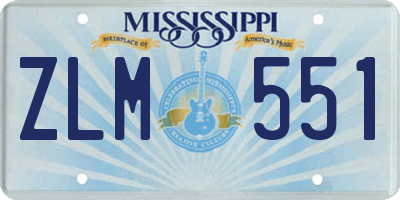 MS license plate ZLM551