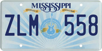 MS license plate ZLM558