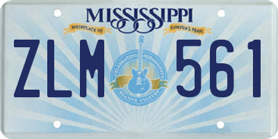 MS license plate ZLM561
