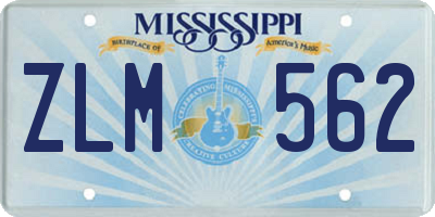 MS license plate ZLM562