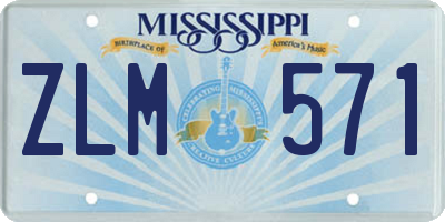 MS license plate ZLM571