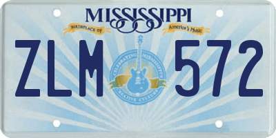 MS license plate ZLM572
