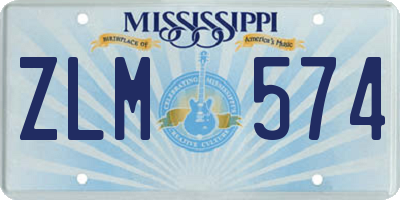 MS license plate ZLM574