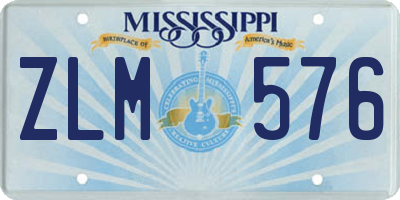 MS license plate ZLM576