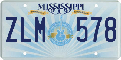 MS license plate ZLM578